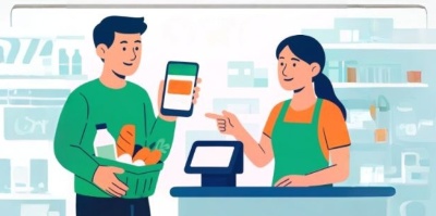 Покупатель в супермаркете сканирует QR-код на чеке и получает бонусы без регистрации на кассе — лояльность без лишних действий в RX-Loyalty